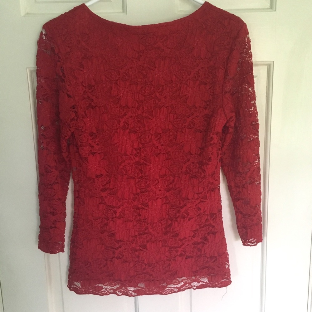 Red Lace Top - Picture 2 of 3